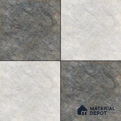 Budget Friendly Marble Look Value for Money Parking Grayscale Floor Tile 16 x 16 inch | TL 00598 | Vitrified Matte Finish Tile - 12 mm | Suitable For Parking, Bathroom, Balcony & Terrace | Pattern Alignment May Vary | 2-3 mm Spacer is Mandatory