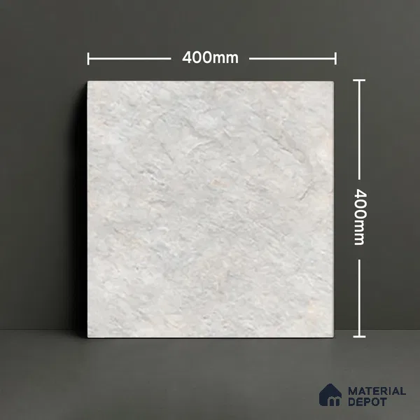 Budget Friendly Marble Look Value for Money Parking Grayscale Floor Tile 16 x 16 inch | TL 00598 | Vitrified Matte Finish Tile - 12 mm | Suitable For Parking, Bathroom, Balcony & Terrace | Pattern Alignment May Vary | 2-3 mm Spacer is Mandatory