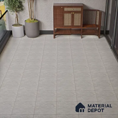 Budget Friendly Marble Look Value for Money Parking Grayscale Floor Tile 16 x 16 inch | TL 00598 | Vitrified Matte Finish Tile - 12 mm | Suitable For Parking, Bathroom, Balcony & Terrace | Pattern Alignment May Vary | 2-3 mm Spacer is Mandatory