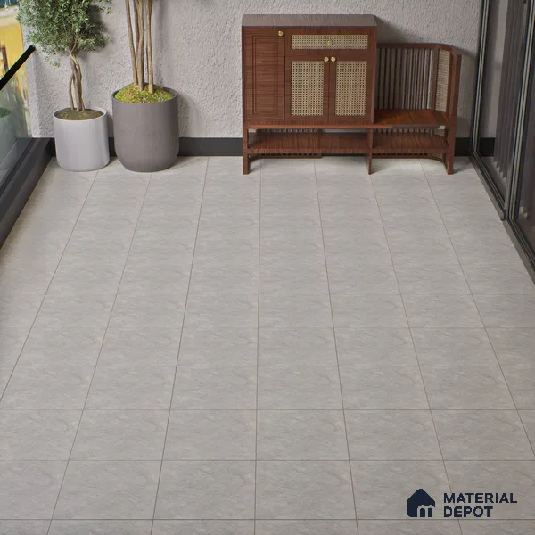Budget Friendly Marble Look Value for Money Parking Grayscale Floor Tile 16 x 16 inch | TL 00598 | Vitrified Matte Finish Tile - 12 mm | Suitable For Parking, Bathroom, Balcony & Terrace | Pattern Alignment May Vary | 2-3 mm Spacer is Mandatory
