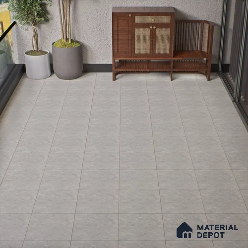 Budget Friendly Marble Look Value for Money Parking Grayscale Floor Tile 16 x 16 inch | TL 00598 | Vitrified Matte Finish Tile - 12 mm | Suitable For Parking, Bathroom, Balcony & Terrace | Pattern Alignment May Vary | 2-3 mm Spacer is Mandatory