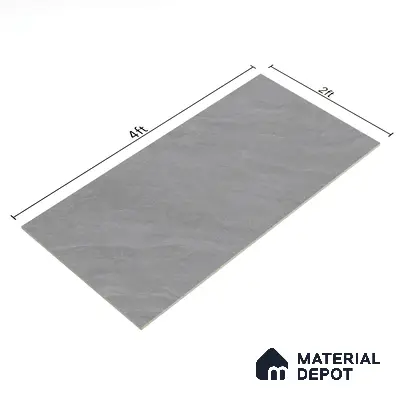 Marble Floor & Wall Tile | TL 00679 Grayscale 4 ft x 2 ft Matte Finish Full Body Vitrified Tile - 9 mm | Suitable For Living Room, Bedroom, Dining Area