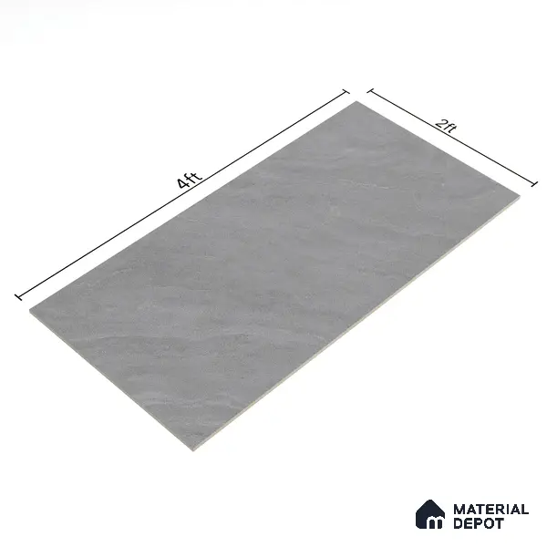 Marble Floor & Wall Tile | TL 00679 Grayscale 4 ft x 2 ft Matte Finish Full Body Vitrified Tile - 9 mm | Suitable For Living Room, Bedroom, Dining Area