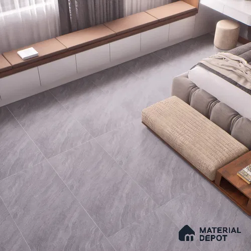 Marble Floor & Wall Tile | TL 00679 Grayscale 4 ft x 2 ft Matte Finish Full Body Vitrified Tile - 9 mm | Suitable For Living Room, Bedroom, Dining Area