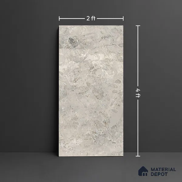 TL 00168 Grayscale Grey 4 ft x 2 ft Endless Carving Matte Finish Vitrified Floor Tile - 9 mm