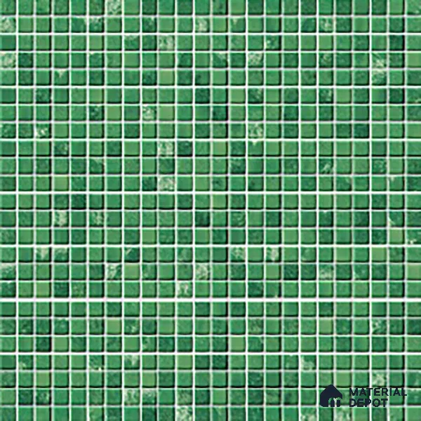 Mosaic Floor & Wall Tile TL 07168 Green 12 x 12 inch Glossy Finish Ceramic Tile - 9 mm