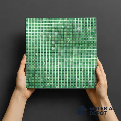 Mosaic Floor & Wall Tile TL 07168 Green 12 x 12 inch Glossy Finish Ceramic Tile - 9 mm