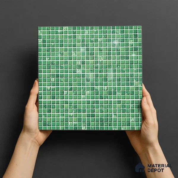 Mosaic Floor & Wall Tile TL 07168 Green 12 x 12 inch Glossy Finish Ceramic Tile - 9 mm
