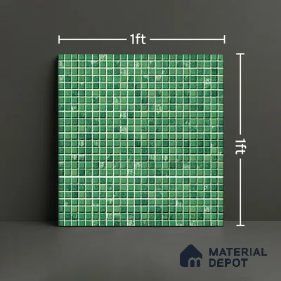 Mosaic Floor & Wall Tile TL 07168 Green 12 x 12 inch Glossy Finish Ceramic Tile - 9 mm