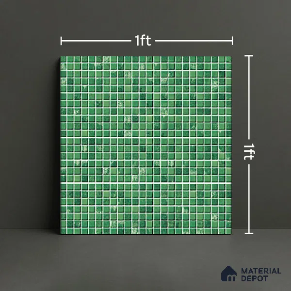 Mosaic Floor & Wall Tile TL 07168 Green 12 x 12 inch Glossy Finish Ceramic Tile - 9 mm