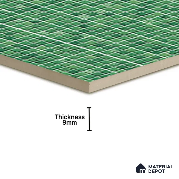 Mosaic Floor & Wall Tile TL 07168 Green 12 x 12 inch Glossy Finish Ceramic Tile - 9 mm