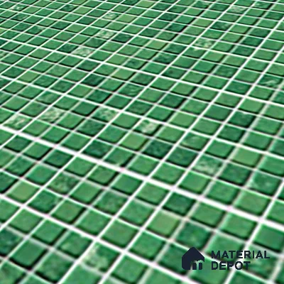 Mosaic Floor & Wall Tile TL 07168 Green 12 x 12 inch Glossy Finish Ceramic Tile - 9 mm