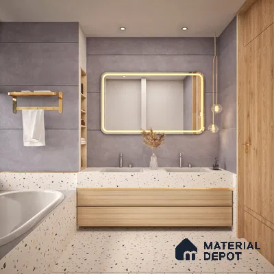 Cement Floor & Wall Tile TL 06402 B Nebula Grey 4 ft x 2 ft Matte Finish Vitrified Tile - 9 mm | Suitable for Living Room, Bedroom & Bathroom (Sample)