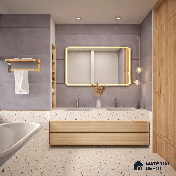 Cement Floor & Wall Tile TL 06402 B Nebula Grey 4 ft x 2 ft Matte Finish Vitrified Tile - 9 mm | Suitable for Living Room, Bedroom & Bathroom (Sample)