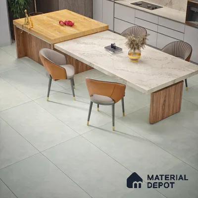 Cement Floor & Wall Tile TL 06402 D Nebula Light Green 4 ft x 2 ft Matte Finish Vitrified Tile - 9 mm | Suitable for Living Room, Bedroom & Bathroom (Sample)