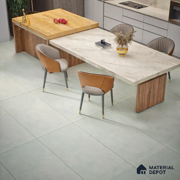 Cement Floor & Wall Tile TL 06402 D Nebula Light Green 4 ft x 2 ft Matte Finish Vitrified Tile - 9 mm | Suitable for Living Room, Bedroom & Bathroom (Sample)