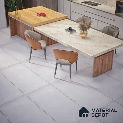 Cement Floor & Wall Tile TL 06402 H Nebula White 4 ft x 2 ft Matte Finish Vitrified Tile - 9 mm | Suitable for Living Room, Bedroom & Bathroom