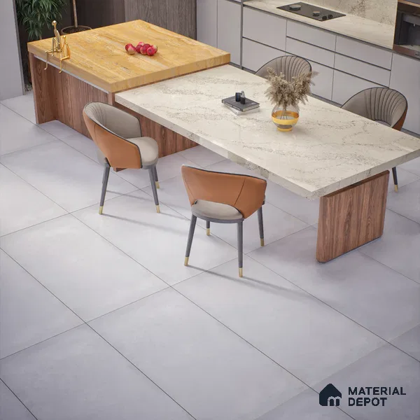 Cement Floor & Wall Tile TL 06402 H Nebula White 4 ft x 2 ft Matte Finish Vitrified Tile - 9 mm | Suitable for Living Room, Bedroom & Bathroom