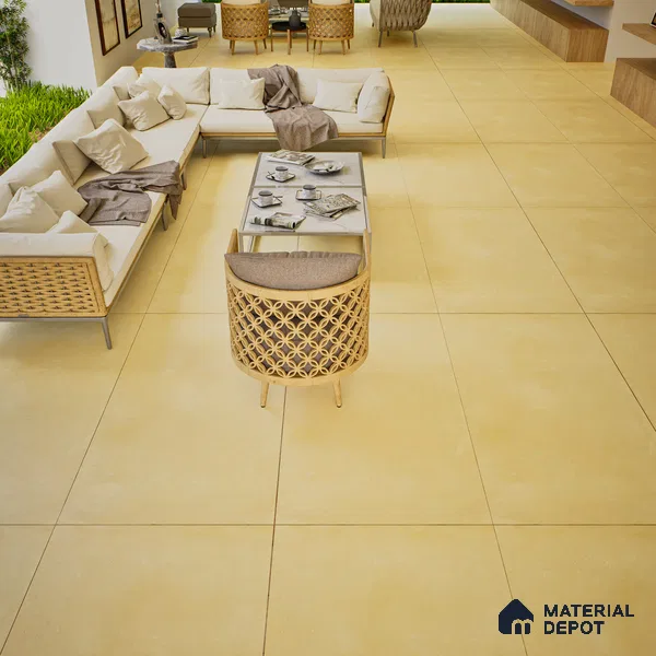 Stone Floor & Wall Tile TL 06402 I Nebula Yellow 4 ft x 2 ft Matte Finish Vitrified Tile - 9 mm | Suitable for Living Room, Bedroom & Bathroom (Sample)