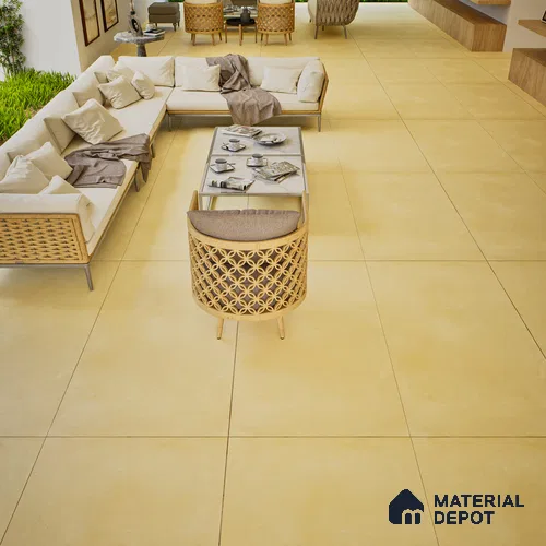 Stone Floor & Wall Tile TL 06402 I Nebula Yellow 4 ft x 2 ft Matte Finish Vitrified Tile - 9 mm | Suitable for Living Room, Bedroom & Bathroom