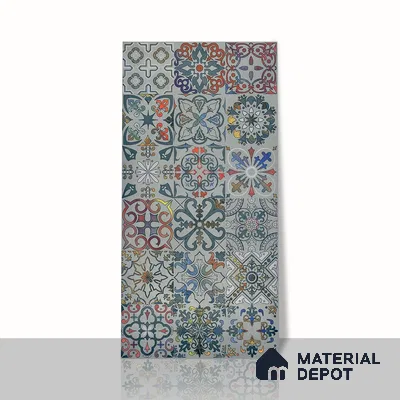 Moroccan Wall Tile TL 06402 J Nebula Grey Decor 4 ft x 2 ft Vitrified Matte Finish - 9 mm | Suitable for Living Room, Bedroom & Bathroom (Sample)