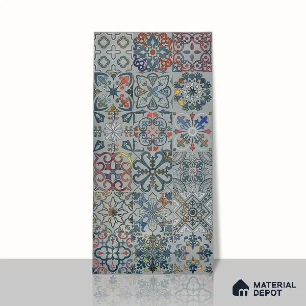 Moroccan Wall Tile TL 06402 J Nebula Grey Decor 4 ft x 2 ft Vitrified Matte Finish - 9 mm | Suitable for Living Room, Bedroom & Bathroom (Sample)