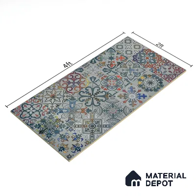 Moroccan Wall Tile TL 06402 J Nebula Grey Decor 4 ft x 2 ft Vitrified Matte Finish - 9 mm | Suitable for Living Room, Bedroom & Bathroom (Sample)
