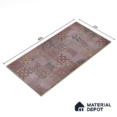 Moroccan Wall Tile TL 06402 K Nebula Purple Decor 4 ft x 2 ft Vitrified Matte Finish - 9 mm | Suitable for Living Room, Bedroom & Bathroom