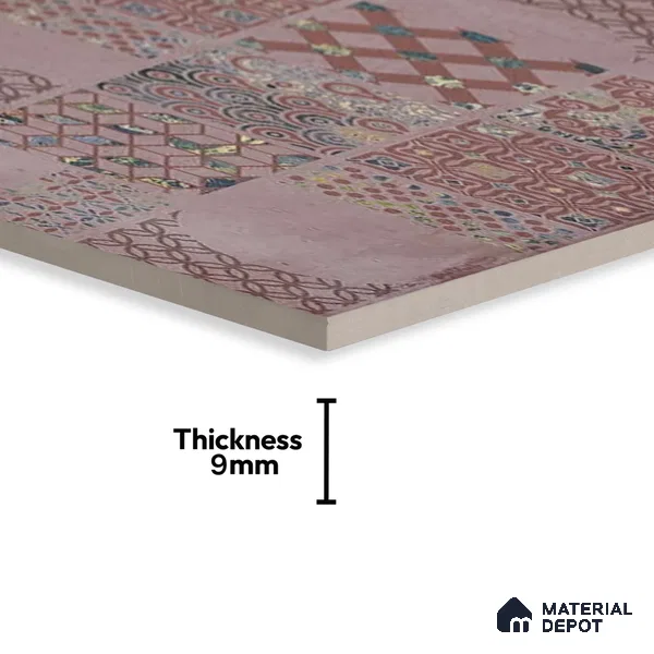 Moroccan Wall Tile TL 06402 K Nebula Purple Decor 4 ft x 2 ft Vitrified Matte Finish - 9 mm | Suitable for Living Room, Bedroom & Bathroom