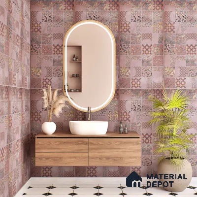 Moroccan Wall Tile TL 06402 K Nebula Purple Decor 4 ft x 2 ft Vitrified Matte Finish - 9 mm | Suitable for Living Room, Bedroom & Bathroom
