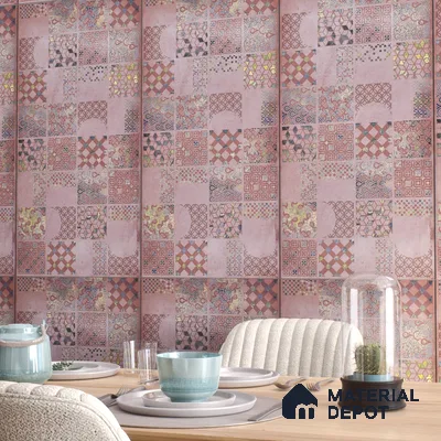 Moroccan Wall Tile TL 06402 K Nebula Purple Decor 4 ft x 2 ft Vitrified Matte Finish - 9 mm | Suitable for Living Room, Bedroom & Bathroom