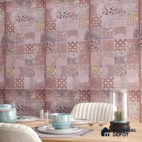Moroccan Wall Tile TL 06402 K Nebula Purple Decor 4 ft x 2 ft Vitrified Matte Finish - 9 mm | Suitable for Living Room, Bedroom & Bathroom