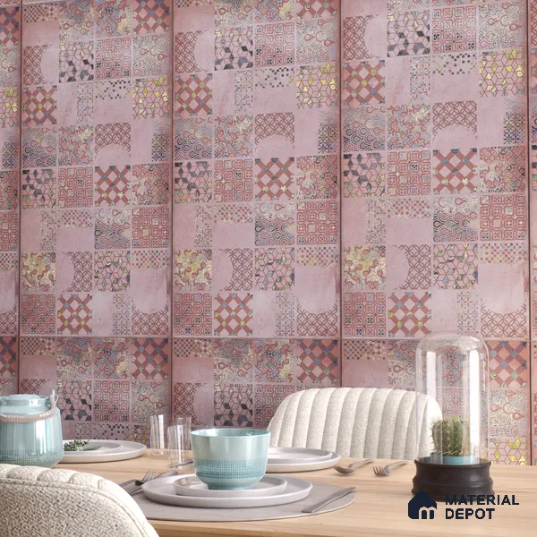 Moroccan Wall Tile TL 06402 K Nebula Purple Decor 4 ft x 2 ft Vitrified Matte Finish - 9 mm | Suitable for Living Room, Bedroom & Bathroom