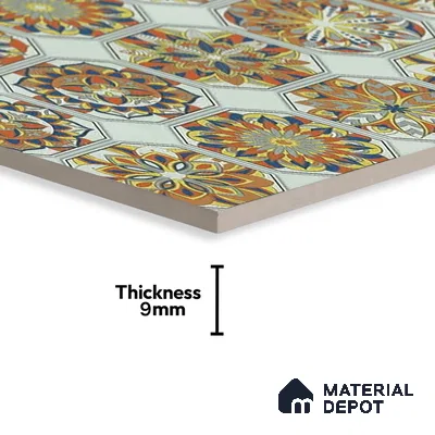 Moroccan Wall Tile TL 06402 L Nebula Verde Decor 4 ft x 2 ft Vitrified Matte Finish - 9 mm | Suitable for Living Room, Bedroom & Bathroom