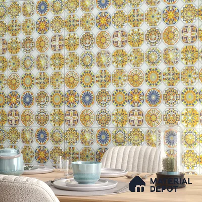Moroccan Wall Tile TL 06402 L Nebula Verde Decor 4 ft x 2 ft Vitrified Matte Finish - 9 mm | Suitable for Living Room, Bedroom & Bathroom