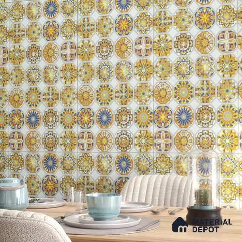 Moroccan Wall Tile TL 06402 L Nebula Verde Decor 4 ft x 2 ft Vitrified Matte Finish - 9 mm | Suitable for Living Room, Bedroom & Bathroom