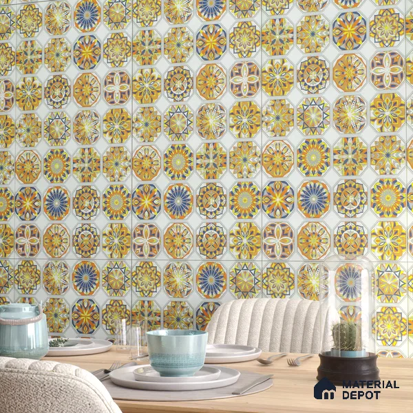 Moroccan Wall Tile TL 06402 L Nebula Verde Decor 4 ft x 2 ft Vitrified Matte Finish - 9 mm | Suitable for Living Room, Bedroom & Bathroom