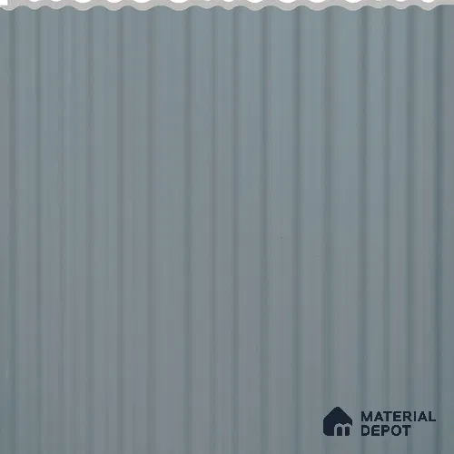 Grey Ribbed Plain Colour Louver PN 02733 H 9.5 ft x 12 inch Charcoal Panel - 7 mm | Suitable for Feature Wall, TV Unit & Living Room | Width is Subjected to 5% Variation