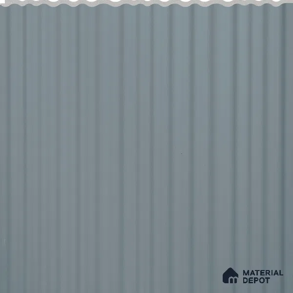 Grey Ribbed Plain Colour Louver PN 02733 B 8 ft x 12 inch Charcoal Panel - 7 mm | Suitable for Feature Wall, TV Unit & Living Room | Width is Subjected to 5% Variation