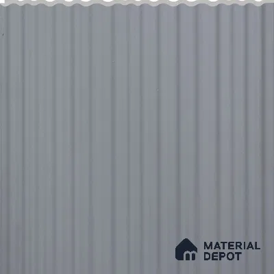 Grey Ribbed Plain Colour Louver PN 02733 D 8 ft x 12 inch Charcoal Panel - 7 mm | Suitable for Feature Wall, TV Unit & Living Room | Width is Subjected to 5% Variation