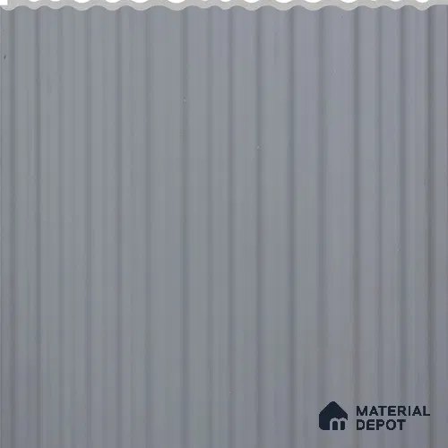 Grey Ribbed Plain Colour Louver PN 02733 J 9.5 ft x 12 inch Charcoal Panel - 7 mm | Suitable for Feature Wall, TV Unit & Living Room | Width is Subjected to 5% Variation