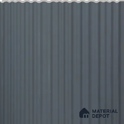 Blue Ribbed Plain Colour Louver PN 02733 K 9.5 ft x 12 inch Charcoal Panel - 7 mm | Suitable for Feature Wall, TV Unit & Living Room | Width is Subjected to 5% Variation