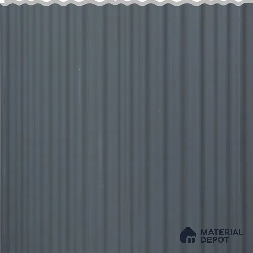 Blue Ribbed Plain Colour Louver PN 02733 E 8 ft x 12 inch Charcoal Panel - 7 mm | Suitable for Feature Wall, TV Unit & Living Room | Width is Subjected to 5% Variation