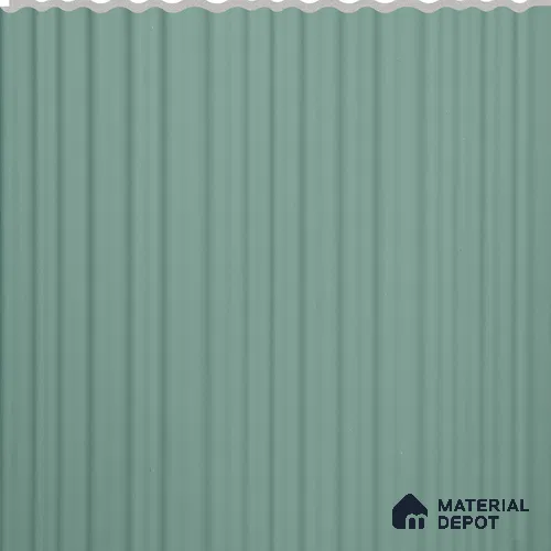 Teal Ribbed Plain Colour Louver PN 02733 8 ft x 12 inch Charcoal Panel - 7 mm | Suitable for Feature Wall, TV Unit & Living Room | Width is Subjected to 5% Variation