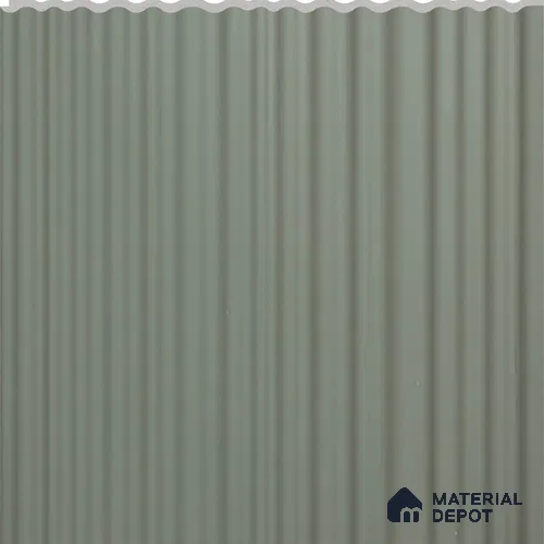 Olive Ribbed Plain Colour Louver PN 02733 C 8 ft x 12 inch Charcoal Panel - 7 mm | Suitable for Feature Wall, TV Unit & Living Room | Width is Subjected to 5% Variation