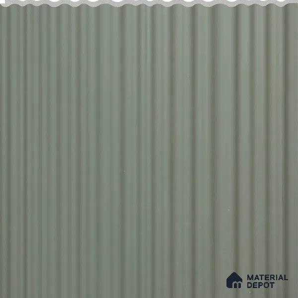 Olive Ribbed Plain Colour Louver PN 02733 C 8 ft x 12 inch Charcoal Panel - 7 mm | Suitable for Feature Wall, TV Unit & Living Room | Width is Subjected to 5% Variation