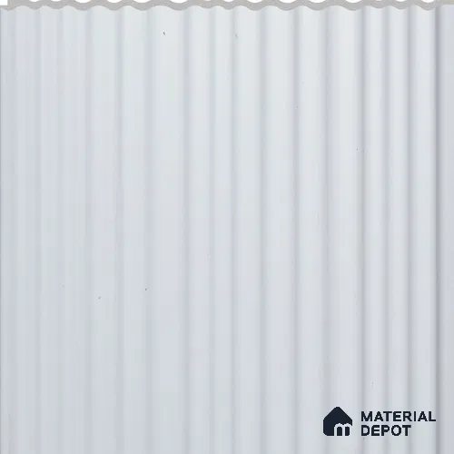 White Ribbed Plain Colour Louver PN 02733 F 8 ft x 12 inch Charcoal Panel - 7 mm | Suitable for Feature Wall, TV Unit & Living Room | Width is Subjected to 5% Variation