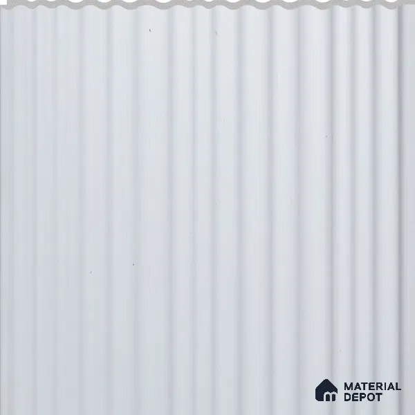 White Ribbed Plain Colour Louver PN 02733 F 8 ft x 12 inch Charcoal Panel - 7 mm | Suitable for Feature Wall, TV Unit & Living Room | Width is Subjected to 5% Variation