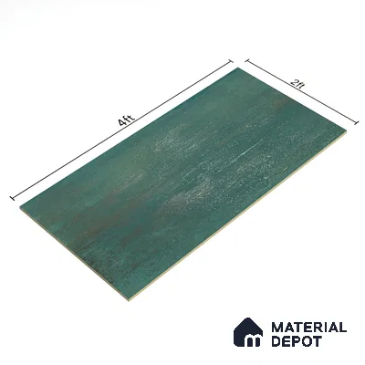 Metallic Floor & Wall Tile TL 06497 Ferro Mint 4 ft x 2 ft Vitrified Matte Finish - 9 mm | Suitable for Living Room, Bedroom, Kitchen & Bathroom (Sample)