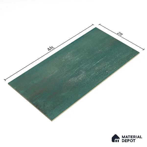 Metallic Floor & Wall Tile TL 06497 Ferro Mint 4 ft x 2 ft Vitrified Matte Finish - 9 mm | Suitable for Living Room, Bedroom, Kitchen & Bathroom (Sample)